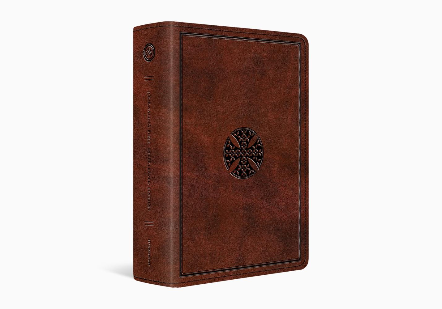 ESV Journaling Bible Interleaved Edition, Mahogany, Mosaic Cross Design