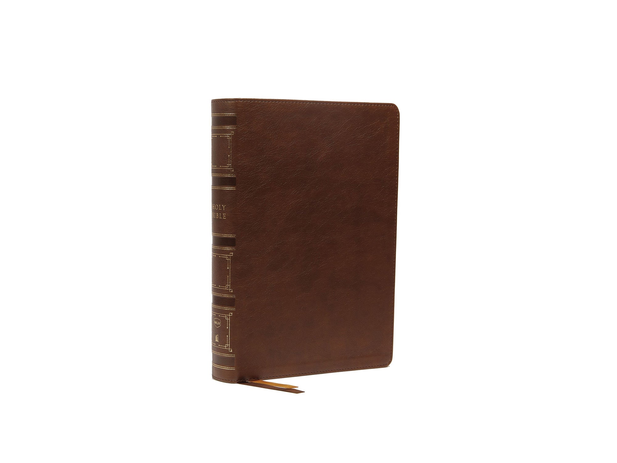 NKJV Single-Column Wide-Margin Reference Bible Brown