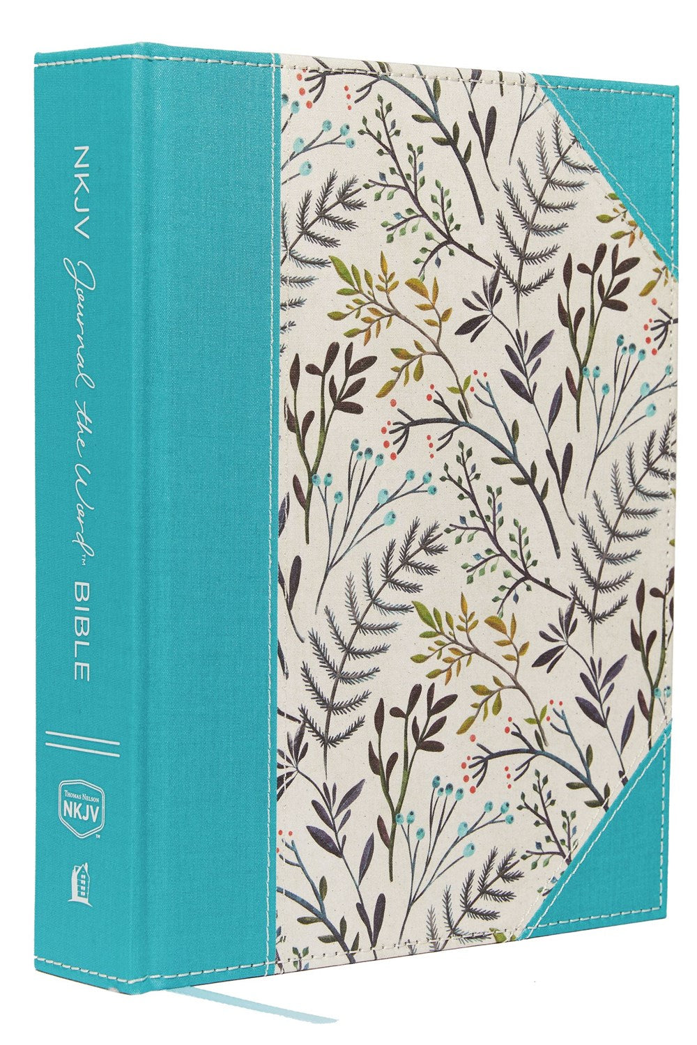 NKJV Large Print Journaling Bible, Blue Floral Hardcover